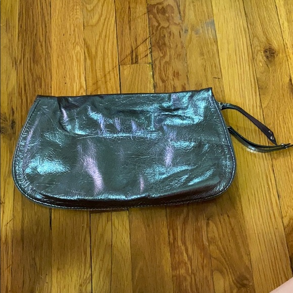 Nine West Metallic Pewter Zipper Clutch 👛 - Picture 5 of 5